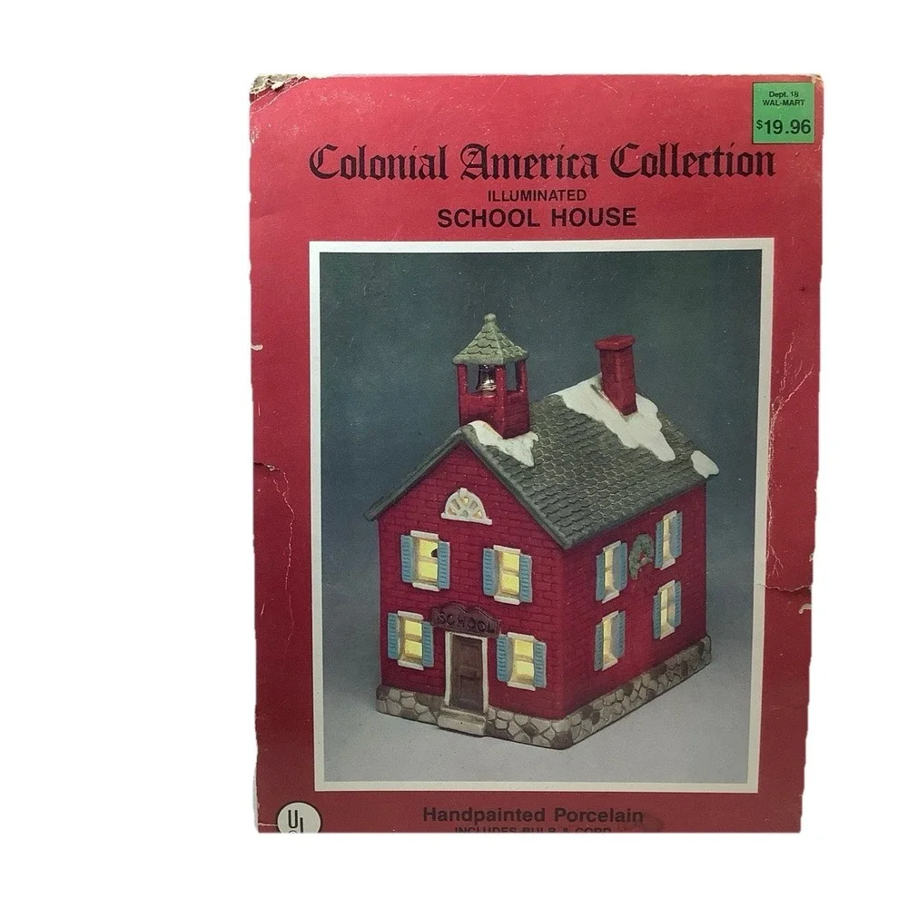 1989 Colonial America Collection‎ School House w/light